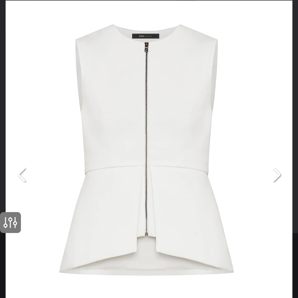 BCBG sleeveless peplum top